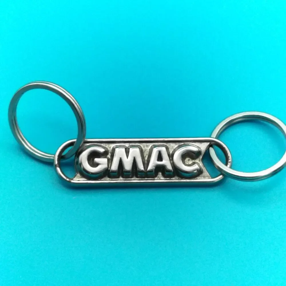 GMAC Keychain Metal Key Ring Logo Bar Fob Vintage Southfield MI